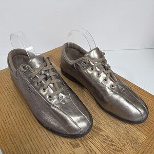 Easy Spirit Shoes Womens Size 8 Metallic Bronze Leather Lace Up Comfort Walking